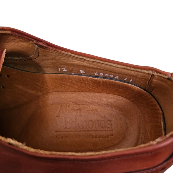 Allen Edmonds SZ 12 B Benton Brown Leather Lace Up Cap Toe Oxford Dress Shoe - Picture 5 of 12